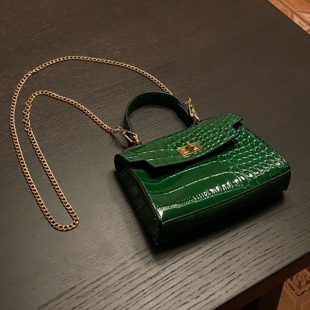 ASOS Green Croc-Embossed Mini Bag - Picture 7 of 16